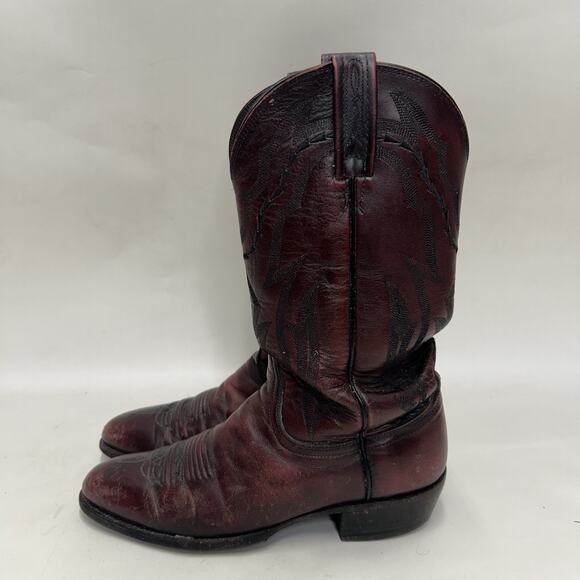 Lucchese 2000 Leather Roper Cowboy Boots “Black Cherry” main image 4